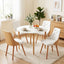 Dining Table and Chairs Set 5PCS Round 4 PU Leather Seater Dining Set White