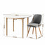 Round Dining Table and Chairs Set 5pcs Compact Kitchen Furniture White Natural Wood & Grey