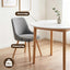 Round Dining Table and Chairs Set 5pcs Compact Kitchen Furniture White Natural Wood & Grey