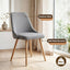 Round Dining Table and Chairs Set 5pcs Compact Kitchen Furniture White Natural Wood & Grey