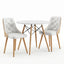Dining Table and Chairs Set 3PCS 90cm 2 Seater Round Dining Set for Kitchen, Apartment, Dining Room White