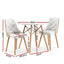 Dining Table and Chairs Set 3PCS 90cm 2 Seater Round Dining Set for Kitchen, Apartment, Dining Room White