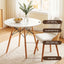 Dining Table and Chairs Set 3PCS 90cm 2 Seater Round Dining Set for Kitchen, Apartment, Dining Room White