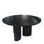 1.5m Round Dining Table - Full Black Oak