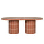 2m Concrete Oval Dining Table- - Terracotta