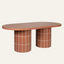 2m Concrete Oval Dining Table- - Terracotta