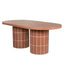 2m Concrete Oval Dining Table- - Terracotta