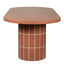 2.4m Concrete Oval Dining Table - Terracotta