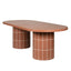 2.4m Concrete Oval Dining Table - Terracotta