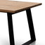 2.2m Straight Top Dining table - Rustic Oak Veneer - Metal Legs