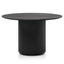 1.2m Round Wooden Dining Table - Black