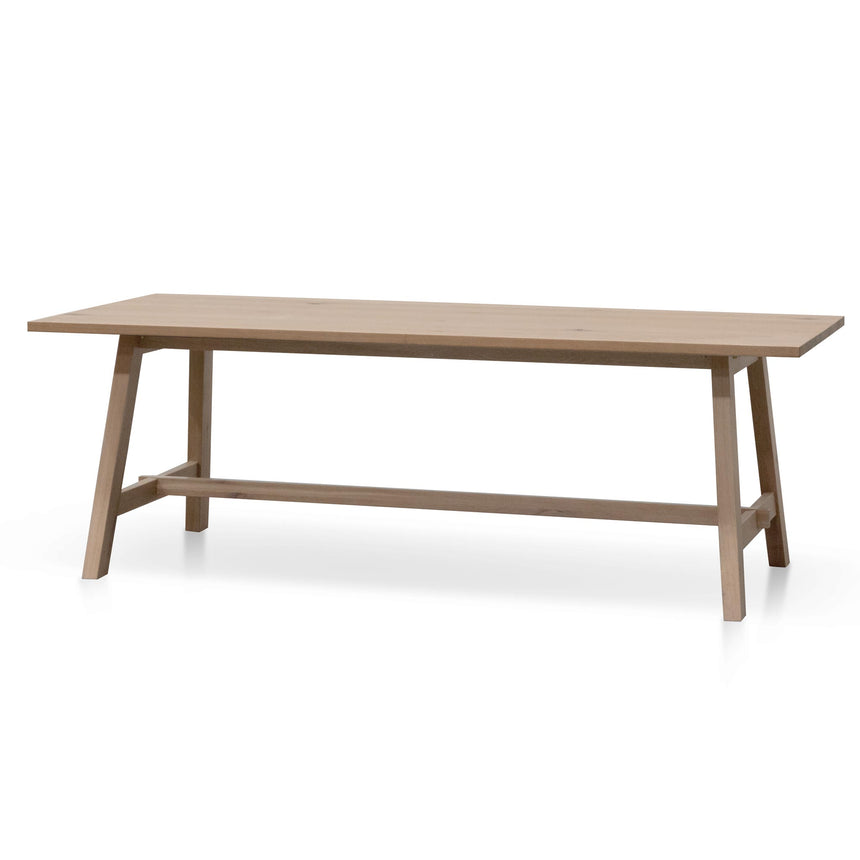 2.2m Wooden Dining Table - Washed Natural