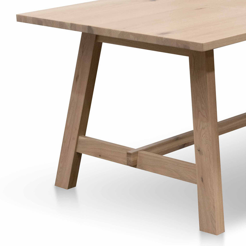 2.2m Wooden Dining Table - Washed Natural