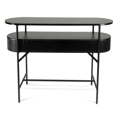 1.2m Stone Top Console Table - Black