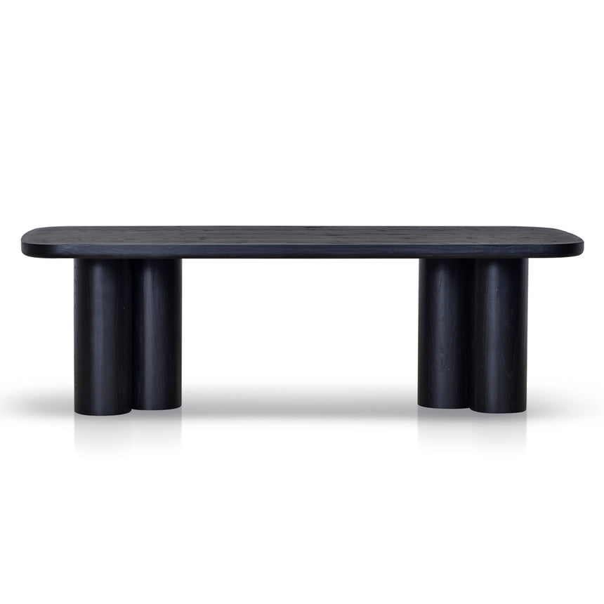 2.4m Elm Dining Table - Full Black