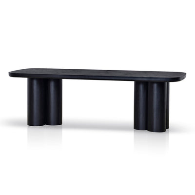 2.4m Elm Dining Table - Full Black