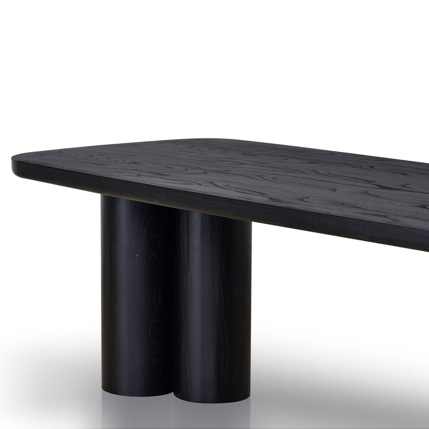 2.4m Elm Dining Table - Full Black