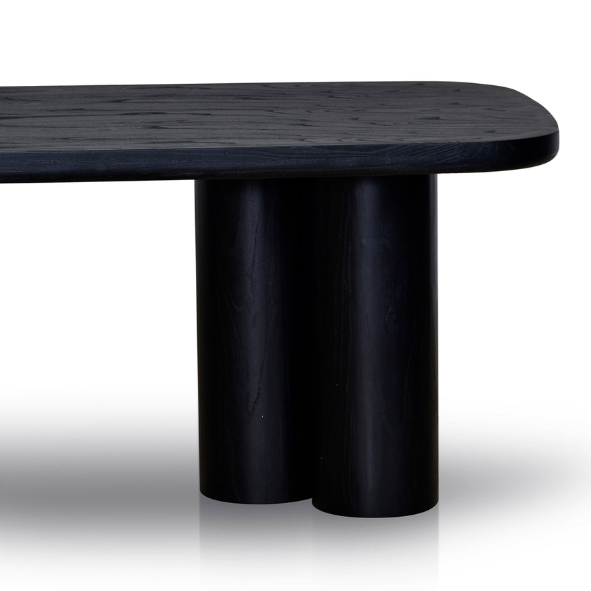 2.4m Elm Dining Table - Full Black