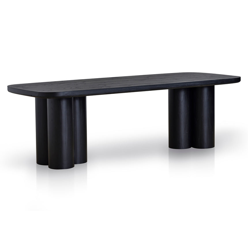 2.4m Elm Dining Table - Full Black