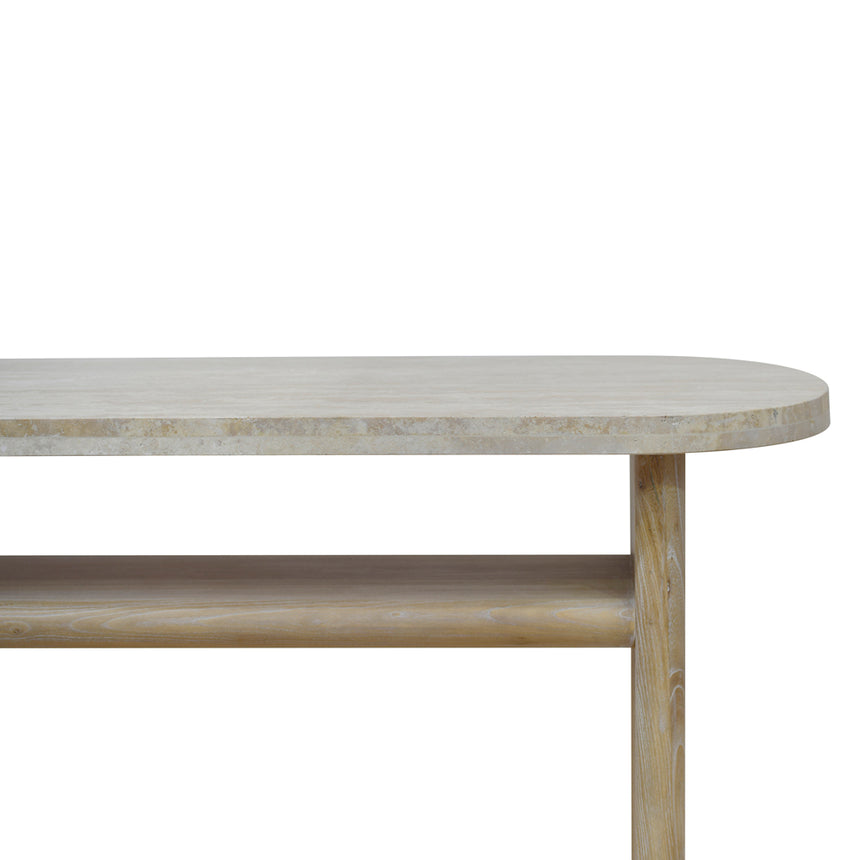 Travertine Marble 1.22m Console Table - White Wash