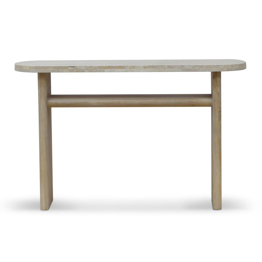 Travertine Marble 1.22m Console Table - White Wash