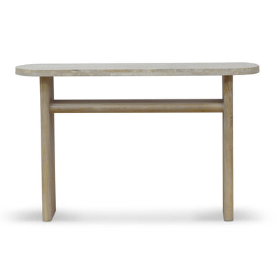 Travertine Marble 1.22m Console Table - White Wash