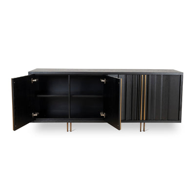 2m Buffet Unit - Textured Espresso Black