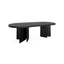 2.4m Pill Shape Dining Table - Textured Espresso Black