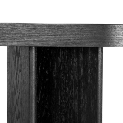 1.3m Pill Shape Console Table - Textured Espresso Black