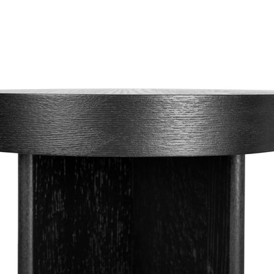 1.3m Pill Shape Console Table - Textured Espresso Black