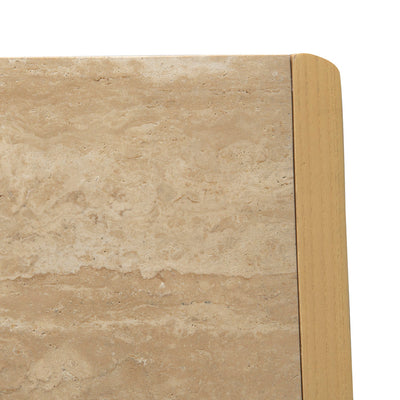 2.1m Travertine Top Sideboard Unit - Creme Ash