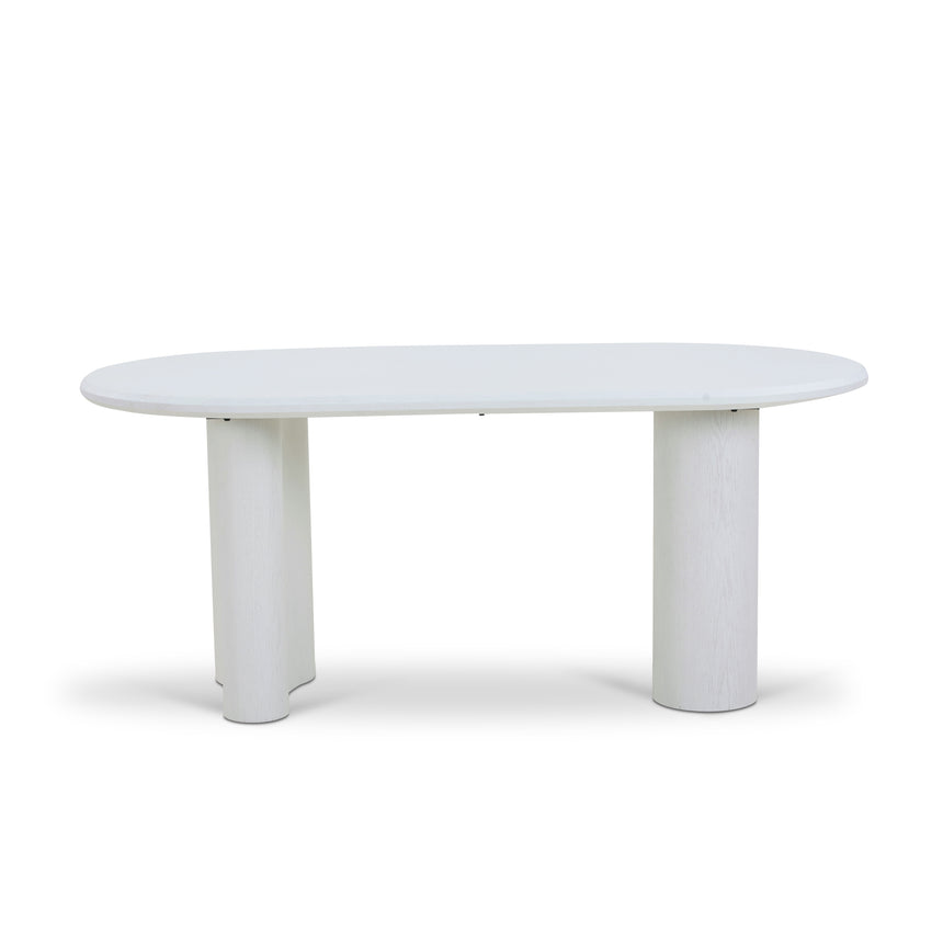 1.8m Oval Dining Table - White