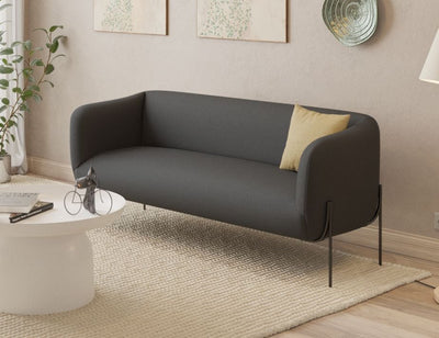 Belle 2.5 Seater Sofa - Storm Grey - Brushed Matt Bronze Legs