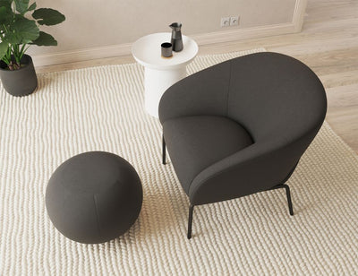 Solace Lounge Chair - Storm Grey - Matt Black Legs