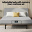 King Bed Frame and Giselle Bedding King Memory Foam Mattress Set, Electric Bed Base with Zero Gravity & 7 Zone Cooling Comfort for Back Pain Relief, Black & Grey, 15cm Thickness