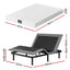 Double size bed frame & Giselle Bedding Double Mattress Combo, adjustable bed Base for Snoring Relief, Independent Head Foot Incline, Wireless Remote, Black,20cm Thickness
