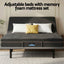 Double size bed frame with Giselle Bedding Double Mattress, adjustable bed Base Combo for Snoring Relief, Independent Head Foot Incline, Wireless Remote, Black,18cm Thickness