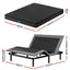 King size bed frame with Giselle Bedding King Mattress, adjustable bed Base Combo for Snoring Relief, Independent Head Foot Incline, Wireless Remote, Black,18cm Thickness