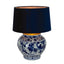 Woody Ceramic Table Lamp Base Blue and White- Base Only