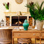 Delaware Table Lamp Antique Brass and Dar Wood