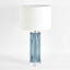 Serento Blue Glass Table Lamp & White Shade