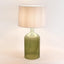 Henley Green Glass Table Lamp & White Shade