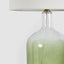 Henley Green Glass Table Lamp & White Shade