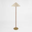 Huntley Leather & Brass Floor Lamp & Linen Shade