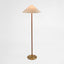 Huntley Leather & Brass Floor Lamp & Linen Shade