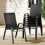 Gardeon 6PC Outdoor Dining Chairs Stackable Lounge Chair Patio Furniture Black