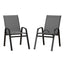 Gardeon 2PC Outdoor Dining Chairs Stackable Lounge Chair Patio Furniture Grey
