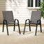 Gardeon 2PC Outdoor Dining Chairs Stackable Lounge Chair Patio Furniture Grey