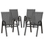 Gardeon 4PC Outdoor Dining Chairs Stackable Lounge Chair Patio Furniture Grey