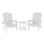 Gardeon Outdoor Table and Chairs HDPE Adirondack Beach Chair Sun Lounge Patio Furniture Garden White